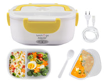 Carica l'immagine nel visualizzatore di Gallery, BEPER 90.920G Lunch &amp; Go Scaldavivande Elettrico Portatile con 2 Contenitori Removibili e Posate Incluse, 220V, Giallo