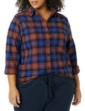 Carica l'immagine nel visualizzatore di Gallery, Amazon Essentials Camicia in Flanella Leggera a Maniche Lunghe, vestibilità Classica Donna, Multicolore A Quadri, L