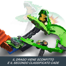 Carica l'immagine nel visualizzatore di Gallery, Hot Wheels Monster Trucks Sharks vs. Dinos Dragon Destruction