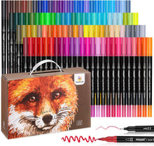 Carica l'immagine nel visualizzatore di Gallery, Hethrone Pennarelli Acquerello Professionali 100 Colori Brush Multicolore