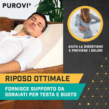 Carica l'immagine nel visualizzatore di Gallery, Purovi Cuscino Antireflusso Ergonomico - Cuscino a Cuneo Ortopedico in Cotone per Letto e Divano - Cuscini da Lettura, Supporto per Schiena e Rialzo Gambe