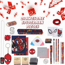 Carica l'immagine nel visualizzatore di Gallery, Marvel Calendario dell'Avvento 2024 con Materiale Scuola e Portachiavi per Bambini (Spiderman Multicolore)