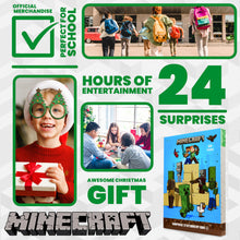 Carica l'immagine nel visualizzatore di Gallery, Minecraft Calendario dell'Avvento 2024 Bambino e Ado - Calendario con Cancelleria(Blu/Verde)