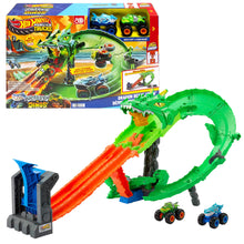 Carica l'immagine nel visualizzatore di Gallery, Hot Wheels Monster Trucks Sharks vs. Dinos Dragon Destruction
