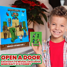 Carica l'immagine nel visualizzatore di Gallery, Minecraft Calendario dell'Avvento 2024 Bambino e Ado - Calendario con Cancelleria(Blu/Verde)