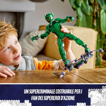 Carica l'immagine nel visualizzatore di Gallery, LEGO | Marvel Personaggio Costruibile di Goblin, Gioco d'Azione per Bambini e Bambine da 8 Anni, Action Figure del Nemico di Sider-Man con Arti Snodabili, Aliante e Bombe-Zucca, Idea Regalo 76284