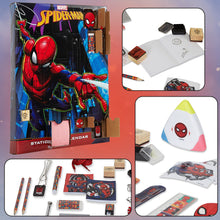 Carica l'immagine nel visualizzatore di Gallery, Marvel Calendario dell'Avvento 2024 con Materiale Scuola e Portachiavi per Bambini (Spiderman Multicolore)
