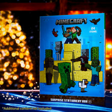 Carica l'immagine nel visualizzatore di Gallery, Minecraft Calendario dell'Avvento 2024 Bambino e Ado - Calendario con Cancelleria(Blu/Verde)