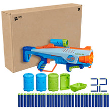 Carica l'immagine nel visualizzatore di Gallery, Nerf Elite Junior JR Rookie Pack, blaster facile da usare, 32 dardi Nerf Elite, 4 bersagli
