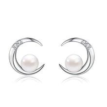 Carica l'immagine nel visualizzatore di Gallery, MEGA CREATIVE JEWELRY Orecchini de Donna Luna Perla Sterling 925 Cristalli... - Ilgrandebazar