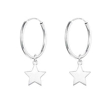 Carica l'immagine nel visualizzatore di Gallery, Fu You Orecchini in Argento 925 Orecchino a Cerchio con Pendente a... - Ilgrandebazar