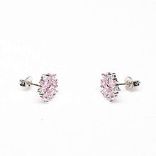 Carica l'immagine nel visualizzatore di Gallery, Orecchini in argento di Natale da donna con zircone rosa e...