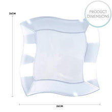 Carica l'immagine nel visualizzatore di Gallery, 20 Elegante Piatti di Plastica Dura USA e Getta, Onda Quadra, Trasparente,... - Ilgrandebazar