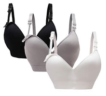 Carica l'immagine nel visualizzatore di Gallery, Oliked Reggiseno Allattamento per Le Donne L, 3 Pack(black+white+gray) - Ilgrandebazar