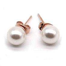 Carica l'immagine nel visualizzatore di Gallery, Mimei Orecchini Placcati Oro 18K, Perla, Donna Bianca - Ilgrandebazar