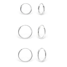 Carica l'immagine nel visualizzatore di Gallery, DTPsilver Orecchini Donna Piccolo Cerchio in Argento 925 – Set Paia 3 - Ilgrandebazar