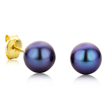Carica l'immagine nel visualizzatore di Gallery, Orovi Orecchini Donna a lobo con Perle d'acqua dolce Blue in oro Giallo 9 kt... - Ilgrandebazar