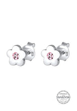 Carica l'immagine nel visualizzatore di Gallery, Elli Orecchini da Bambina in Argento 925 con Cristallo Rosa - Ilgrandebazar