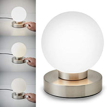 Carica l'immagine nel visualizzatore di Gallery, Lampada da comodino, forma a sfera, interruttore touch, luce Sfera Bianca - Ilgrandebazar