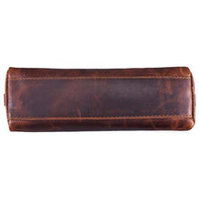 Carica l'immagine nel visualizzatore di Gallery, STILORD 'Jim' Astuccio portapenne in pelle con due cerniere Kara - Cognac