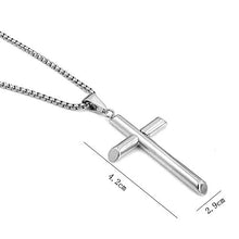 Carica l'immagine nel visualizzatore di Gallery, Collana con ciondolo a forma di croce in oro bianco, unisex, solida... - Ilgrandebazar