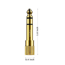 Carica l'immagine nel visualizzatore di Gallery, TriLink Adattatore per Cuffie [Rame Placcato Oro] da Jack 6.35mm maschio a... - Ilgrandebazar