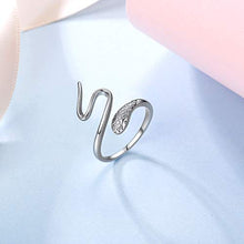 Carica l'immagine nel visualizzatore di Gallery, SILVERCUTE Donna Anello Aperto/Orecchini Fascia Gatto/Corna di Serpente