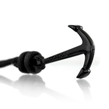 Carica l'immagine nel visualizzatore di Gallery, Vikings, set di 2 bracciali in nylon con ancora acciaio inox, Bianco Nero - Ilgrandebazar