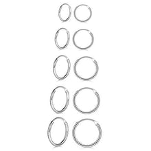 Carica l'immagine nel visualizzatore di Gallery, Mannli - Set di 5 paia orecchini a cerchio in argento Sterling 925 Argento - Ilgrandebazar