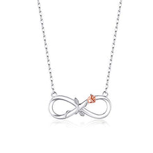 Carica l'immagine nel visualizzatore di Gallery, BlingGem Collane Donna Rosé Fiore Infinito Oro Bianco Placcato Argento 925... - Ilgrandebazar