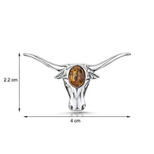 Carica l'immagine nel visualizzatore di Gallery, Amberta in argento Sterling 925 con ambra baltica – Ciondolo di bufalo Orange - Ilgrandebazar
