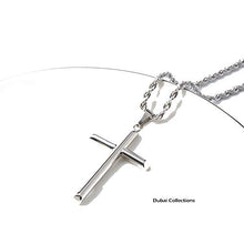 Carica l'immagine nel visualizzatore di Gallery, Collana con ciondolo a forma di croce, in oro bianco, da uomo e donna,... - Ilgrandebazar
