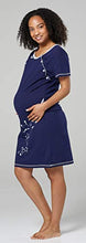 Carica l'immagine nel visualizzatore di Gallery, HAPPY MAMA Donna Set Vestaglia e Camicia da Notte 42-44, Grigio &amp; Marina - Ilgrandebazar