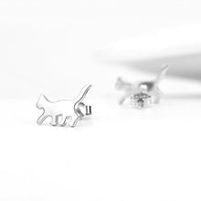 Carica l'immagine nel visualizzatore di Gallery, YAFEINI Orecchini a chiodo, a Forma di Cuore e Gatto, in Argento Sterling,... - Ilgrandebazar