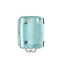 Carica l'immagine nel visualizzatore di Gallery, Tork 659000 Dispenser per asciugamani ad estrazione centrale Bianco-Turchese - Ilgrandebazar