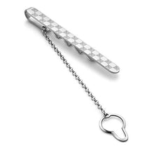 Carica l'immagine nel visualizzatore di Gallery, Sterling - Fermacravatta a scacchiera da uomo, in argento 925