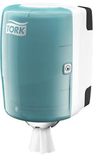 Carica l'immagine nel visualizzatore di Gallery, Tork 659000 Dispenser per asciugamani ad estrazione centrale Bianco-Turchese - Ilgrandebazar