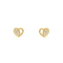 Carica l'immagine nel visualizzatore di Gallery, Orecchini per Bambini cuore - oro giallo 9k (375)