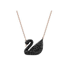 Carica l'immagine nel visualizzatore di Gallery, Collana Inoro Rosa con Iconico Cigno Nero da Donna (Nero-1) - Ilgrandebazar