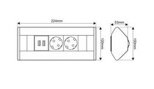 Carica l'immagine nel visualizzatore di Gallery, Presa ad angolo 2x Schuko, USB per cucina, ufficio, mobili. con...