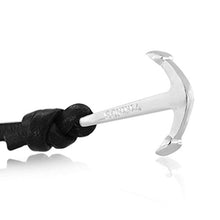 Carica l'immagine nel visualizzatore di Gallery, Vikings - Set di 2 bracciali in Pelle con Ancora e Cannonball Nero/Argento - Ilgrandebazar