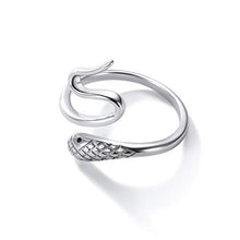 Carica l'immagine nel visualizzatore di Gallery, SILVERCUTE Donna Anello Aperto/Orecchini Fascia Gatto/Corna di Serpente