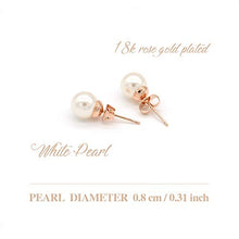 Carica l'immagine nel visualizzatore di Gallery, Mimei Orecchini Placcati Oro 18K, Perla, Donna Bianca - Ilgrandebazar