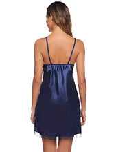 Carica l'immagine nel visualizzatore di Gallery, Aibrou Vestaglia Donna Sexy in Seta 2 Pezzi V-Collo, Indumenti da M, Navy Blu - Ilgrandebazar