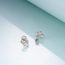 Carica l'immagine nel visualizzatore di Gallery, Orecchini a Farfalla in Argento Sterling 925 Borchie Orecchini...