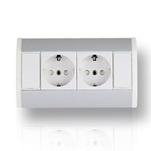 Carica l'immagine nel visualizzatore di Gallery, Pratica presa angolare 2x Schuko, in alluminio, per cucina, bagno,...
