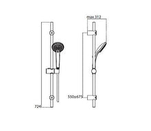 Carica l'immagine nel visualizzatore di Gallery, Ideal Standard B9508AA Saliscendi Idealrain 3 Getti Attacchi Regolabili,... - Ilgrandebazar