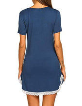 Carica l'immagine nel visualizzatore di Gallery, MAXMODA Camicie da Notte Donna Comodo Semplice Pigiami Camici S, Blu - Ilgrandebazar