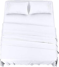 Carica l'immagine nel visualizzatore di Gallery, Utopia Bedding - Set Lenzuola Letto - Spazzolata Microfibra - King, Bianco - Ilgrandebazar