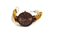 Carica l'immagine nel visualizzatore di Gallery, Orologio Elegante da Polso Donna Marrone Oro Bracciale di Nastro Regolabile... - Ilgrandebazar